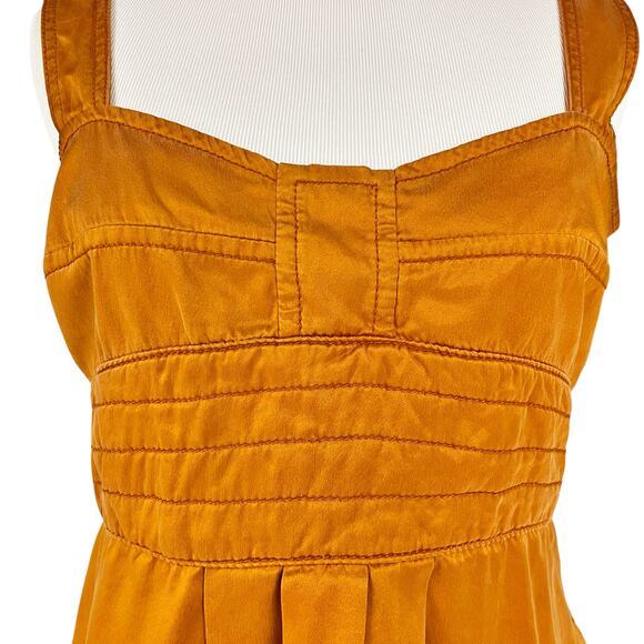 BURBERRY Vintage 90s Silk Babydoll Tank Blouse in Burnt Orange Copper Size 8 - Picture 2 of 11